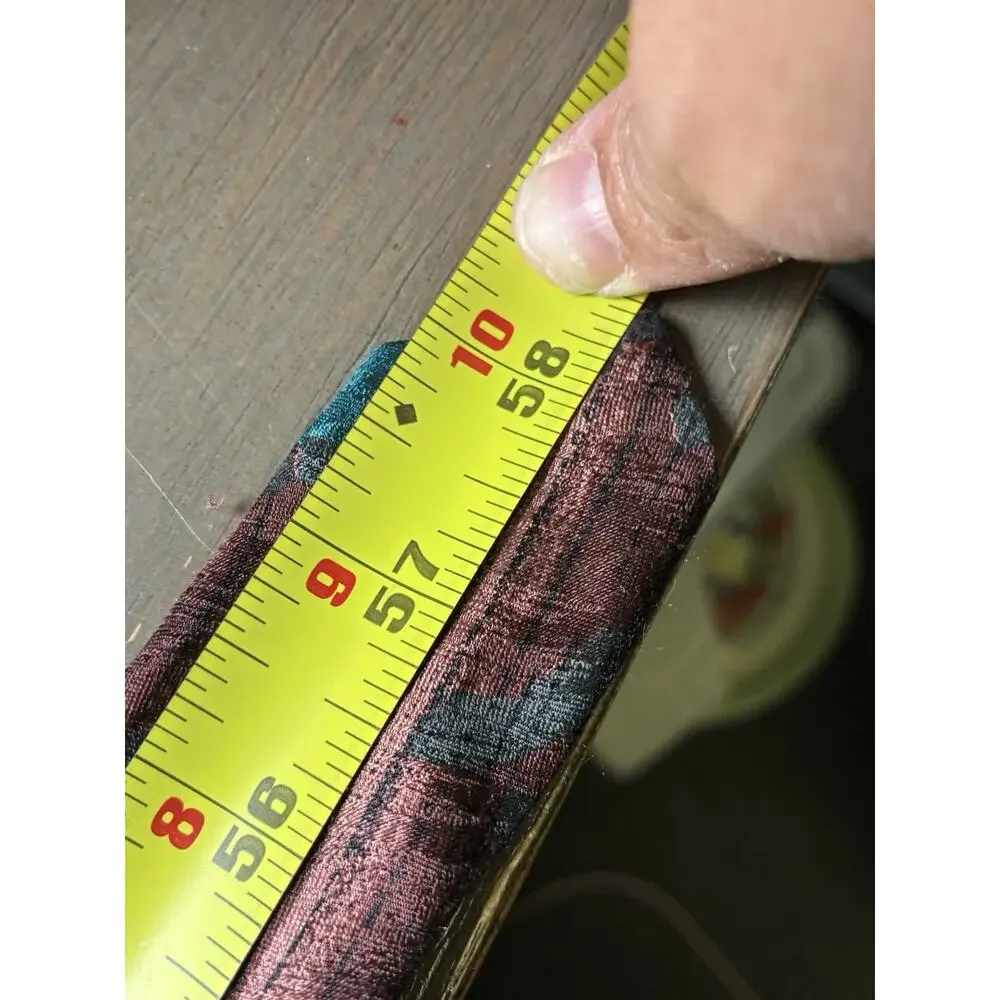 Vintage JSACO Silk Tie Abstract Figural Burgundy Teal Italian Necktie